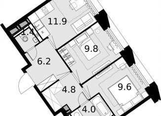 Продаю 2-ком. квартиру, 47.7 м2, посёлок Коммунарка