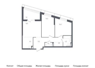 Продается 2-ком. квартира, 76.9 м2, Московская область, жилой комплекс Спутник, 20