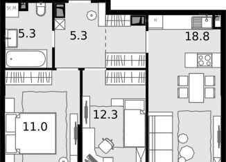 Продается двухкомнатная квартира, 56 м2, Москва, Отрадная улица, 4А