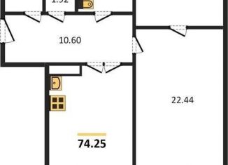 Однокомнатная квартира на продажу, 74.2 м2, Воронеж, Московский проспект, 132