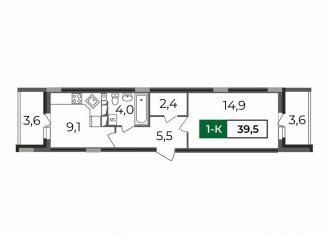 Продаю 1-комнатную квартиру, 39.5 м2, Владимир, Сталинградский бульвар, 7