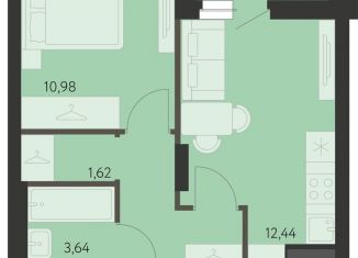 Однокомнатная квартира на продажу, 36.1 м2, Екатеринбург, метро Чкаловская, улица Вильгельма де Геннина, 23