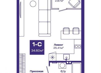 Продаю квартиру студию, 34.6 м2, рабочий посёлок Краснообск