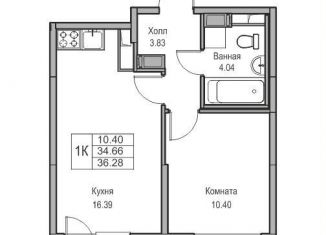 Продается 1-ком. квартира, 34.7 м2, Санкт-Петербург, Ивинская улица, 1к2