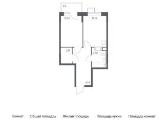1-комнатная квартира на продажу, 39.1 м2, Москва, жилой комплекс Цветочные Поляны Экопарк, к6
