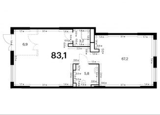 Продажа помещения свободного назначения, 83.1 м2, рабочий посёлок Боброво, жилой комплекс Восточное Бутово, 42