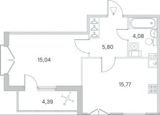 Продаю 1-ком. квартиру, 42.9 м2, посёлок Стрельна