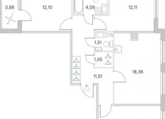 Продается 3-ком. квартира, 77.1 м2, посёлок Стрельна, ЖК Любоград