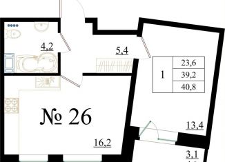 Продам 1-ком. квартиру, 40.8 м2, Ленинградская область