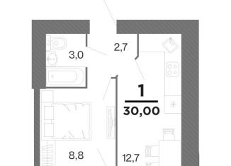 Продаю однокомнатную квартиру, 28.6 м2, Рязанская область