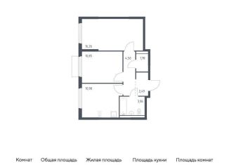 2-комнатная квартира на продажу, 50.8 м2, Московская область, микрорайон Пригород Лесное, к18