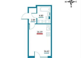 Продам квартиру студию, 26.2 м2, Мурино