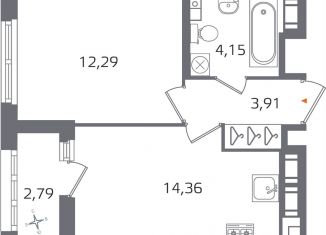 Продается 1-ком. квартира, 36.1 м2, Санкт-Петербург, метро Выборгская