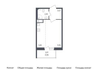 Квартира на продажу студия, 25.4 м2, Санкт-Петербург, проспект Ленина, 60