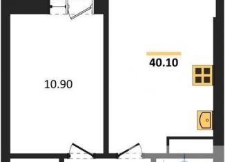 1-комнатная квартира на продажу, 40 м2, Воронеж, ЖК Микрорайон Боровое, улица Фёдора Тютчева, 93/4