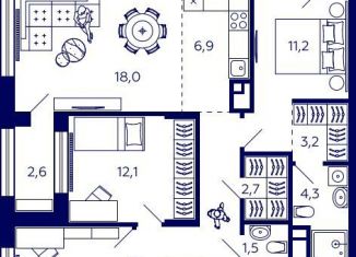 Продам квартиру свободная планировка, 88.3 м2, Уфа, улица Энтузиастов, 7