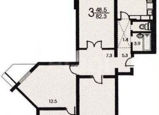 3-ком. квартира на продажу, 83.4 м2, Москва, метро Бульвар Адмирала Ушакова, Южнобутовская улица, 1