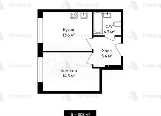 Однокомнатная квартира на продажу, 37.8 м2, Москва, проспект Мира, 222/2