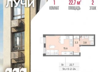 Продается квартира студия, 22.7 м2, Москва, метро Новопеределкино