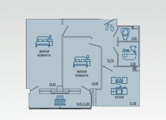 Продается двухкомнатная квартира, 62.6 м2, Волгоград, Советский район