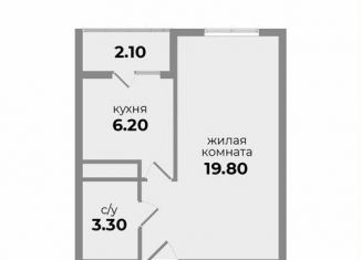 1-комнатная квартира на продажу, 29.6 м2, Михайловск, Прекрасная улица, 17