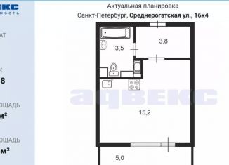 Сдаю в аренду квартиру студию, 24.1 м2, Санкт-Петербург, Среднерогатская улица, 16к4, ЖК Фо Ю