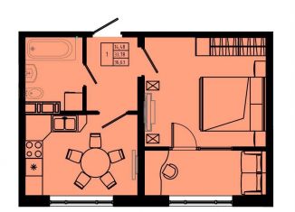 Продам 1-комнатную квартиру, 36.6 м2, Коммунар