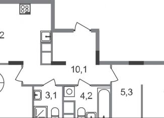 Продается 2-ком. квартира, 60.5 м2, рабочий посёлок Заречье