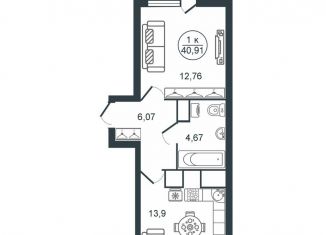 Продаю 1-ком. квартиру, 40.9 м2, Тверь, Московский район