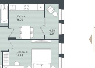 Продам однокомнатную квартиру, 40.4 м2, Пермь, Ленинский район, Монастырская улица, 50