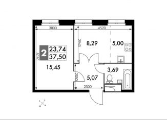 Продается двухкомнатная квартира, 37.5 м2, Москва, жилой комплекс Движение. Говорово, к1, метро Тропарёво