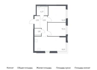 Продам 2-комнатную квартиру, 56.4 м2, Москва, жилой комплекс Квартал Герцена, к2