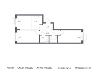 2-комнатная квартира на продажу, 59.6 м2, Московская область, жилой комплекс Егорово Парк, к3.1