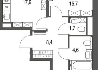 Трехкомнатная квартира на продажу, 61.8 м2, Москва, Тагильская улица, 2к1