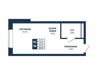 Продажа квартиры студии, 28.4 м2, Екатеринбург