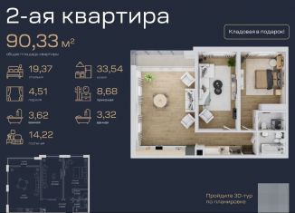 2-ком. квартира на продажу, 93.3 м2, Дагестан, улица Али Алиева, 5