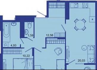 Продается 2-ком. квартира, 66.6 м2, Брянск, Советский район, Советская улица, 122