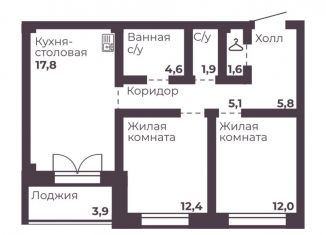 Продажа 2-ком. квартиры, 61.2 м2, Челябинская область