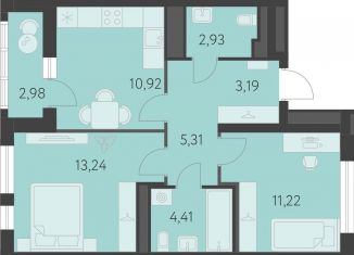 Продается 2-ком. квартира, 52.7 м2, Екатеринбург, метро Чкаловская