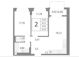 3-комнатная квартира на продажу, 59 м2, Екатеринбург, Орджоникидзевский район