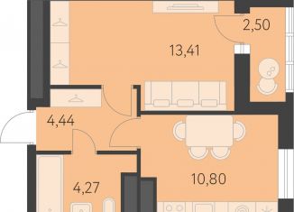 Однокомнатная квартира на продажу, 34.2 м2, Екатеринбург, метро Чкаловская