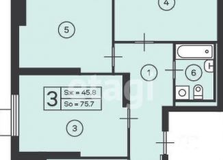 Продается трехкомнатная квартира, 75.7 м2, Москва, Дмитровское шоссе, вл89с3