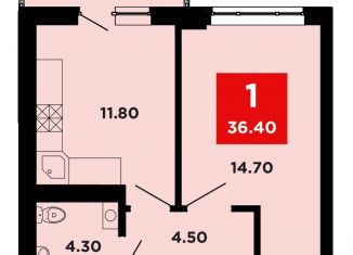 Продается однокомнатная квартира, 36.4 м2, Краснодар, Прикубанский округ, Конгрессная улица, лит17