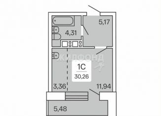 Продажа квартиры студии, 30.3 м2, Новосибирск, Ипподромская улица, 1/1