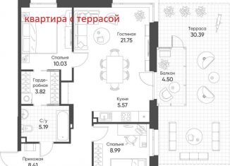 Трехкомнатная квартира на продажу, 74.2 м2, Татарстан, улица Гаврилова, 5Бк1