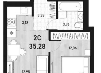 Продаю двухкомнатную квартиру, 35.3 м2, Пермь, Пермская улица, 1, Ленинский район