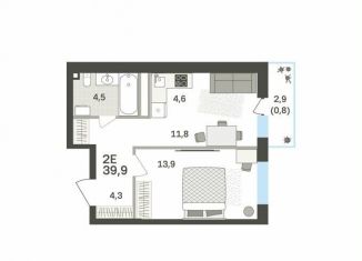 Продается 2-ком. квартира, 39.9 м2, Пермь