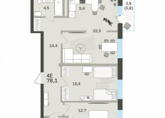 Продам 4-комнатную квартиру, 78.1 м2, Пермь, Мотовилихинский район