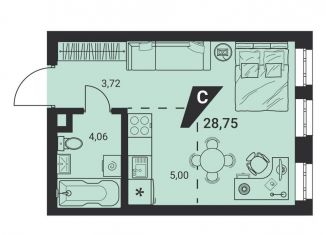 Продам квартиру студию, 28.8 м2, Екатеринбург, метро Ботаническая, Монтёрская улица, 8