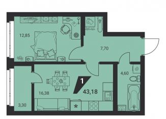 Продается 1-ком. квартира, 43.2 м2, Екатеринбург, метро Ботаническая, Монтёрская улица, 8